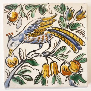 Azulejo Pássaro com crista